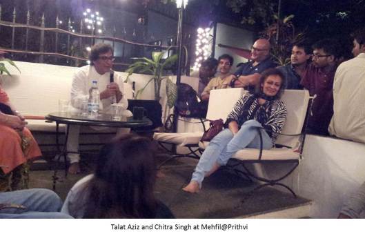 Talat Aziz and Chitra Singh at Mehfil@Prithvi